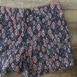 British Khaki Navy and Pink Ikat Short Size 4